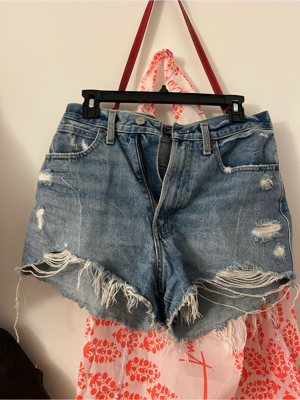 Abercrombie & Fitch Distressed Light Blue Denim Cutoff Shorts